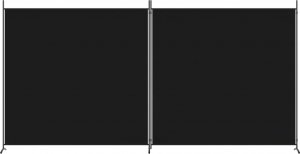 vidaXL vidaXL Parawan 2-panelowy, czarny, 348 x 180 cm, tkanina 3