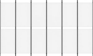 vidaXL vidaXL Parawan 6-panelowy, biały, 300 x 180 cm, tkanina 3