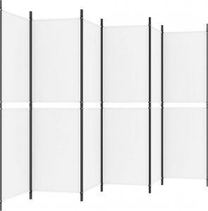 vidaXL vidaXL Parawan 6-panelowy, biały, 300 x 180 cm, tkanina 5