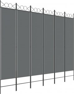 vidaXL vidaXL Parawan 6-panelowy, antracytowy, 240x200 cm, tkanina 2