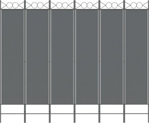 vidaXL vidaXL Parawan 6-panelowy, antracytowy, 240x200 cm, tkanina 3