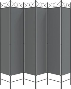 vidaXL vidaXL Parawan 6-panelowy, antracytowy, 240x200 cm, tkanina 4