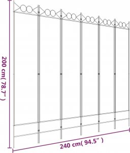 vidaXL vidaXL Parawan 6-panelowy, antracytowy, 240x200 cm, tkanina 8
