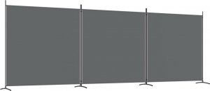 vidaXL vidaXL Parawan 3-panelowy, antracytowy, 525x180 cm, tkanina 2
