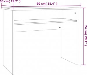 Biurko vidaXL Brązowe 90 cm x 50 cm 7