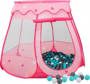 vidaXL vidaXL Namiot do zabawy z 250 piłeczkami, różowy, 102x102x82 cm 1