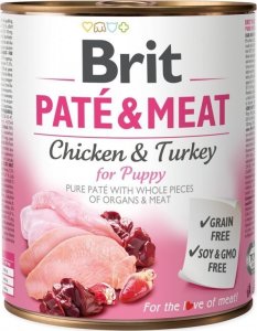 Brit BRIT PAT&MEAT CHICKEN&TURKEY FOR PUPPY 6x800g 1