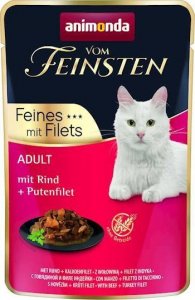 Animonda ANIMONDA Cat Vom Feinsten Adult Wołowina + filet z indyka saszetka 18x85g 2