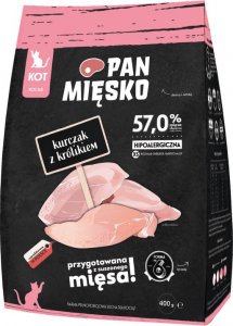 Pan Mięsko PAN MIĘSKO Kurczak z królikiem XS 400g dla kociąt 1