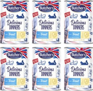 Butchers BUTCHER'S Delicious Dinners z pstrągiem kawałki w galaretce 24x400g (kot) 2