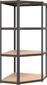 vidaXL vidaXL Regał narożny z 4 półkami, antracytowy 2