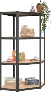 vidaXL vidaXL Regał narożny z 4 półkami, antracytowy 3