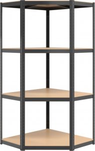 vidaXL vidaXL Regał narożny z 4 półkami, antracytowy 4