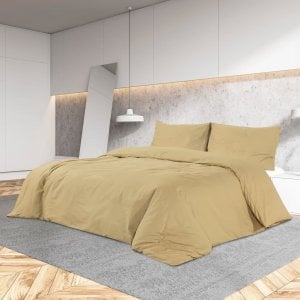 vidaXL vidaXL Zestaw pościeli, kolor taupe, 200x220 cm, lekka mikrofibra 1