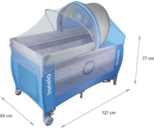 Lionelo Łóżeczko turystyczne SVEN PLUS turkusowo szare 6