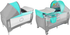 Lionelo Łóżeczko turystyczne SVEN PLUS turkusowo szare 7