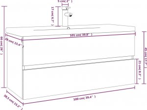 vidaXL vidaXL Szafka z umywalką, szary dąb sonoma, materiał drewnopochodny 7