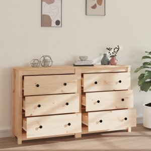 vidaXL Komoda, 140x35x80 cm, drewno sosnowe 3