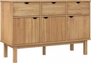 vidaXL Komoda, 114x43x73,5 cm, lite drewno sosnowe 2