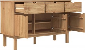vidaXL Komoda, 114x43x73,5 cm, lite drewno sosnowe 4
