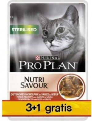 Nestle PRO PLAN KOT sasz.85g STERILISED 3+1grat WOŁOWINA 1