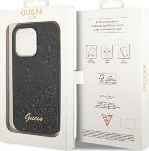 Guess Etui Guess GUHCP14LHGGSHK Apple iPhone 14 Pro czarny/black hard case Glitter Script 8