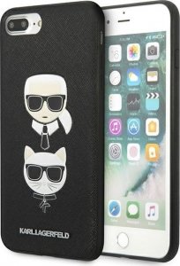 Karl Lagerfeld Etui Karl Lagerfeld KLHCI8LSAKICKCBK Apple iPhone 8/7 Plus czarny/black hardcase Saffiano Ikonik Karl&Choupette Head 1