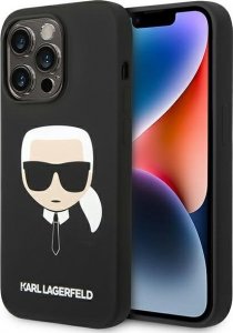 Karl Lagerfeld Etui Karl Lagerfeld KLHMP14XSLKHBK Apple iPhone 14 Pro Max hardcase czarny/black Silicone Karl`s Head Magsafe 1