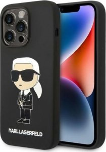 Karl Lagerfeld Etui Karl Lagerfeld KLHMP14LSNIKBCK Apple iPhone 14 Pro hardcase czarny/black Silicone NFT Ikonik Magsafe 1