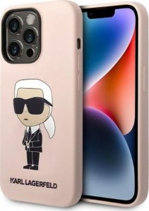 Karl Lagerfeld Etui Karl Lagerfeld KLHMP14LSNIKBCP Apple iPhone 14 Pro hardcase różowy/pink Silicone NFT Ikonik Magsafe 1