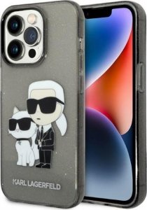 Karl Lagerfeld Etui Karl Lagerfeld KLHCP14LHNKCTGK Apple iPhone 14 Pro czarny/black hardcase IML GLIT NFT Karl&Choupette 1