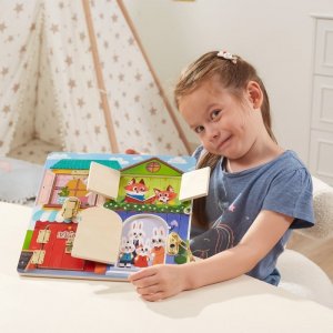 Viga Montessori Drewniana Tablica Manipulacyjna Zamek i Zatrzask Dom 5