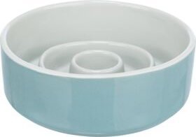 Trixie Slow Feeding, miska ceramiczna, dla psa/kota, szaro/niebieska, 0.45 l/? 14 cm, spowalniająca jedzenie 2
