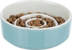 Trixie Slow Feeding, miska ceramiczna, dla psa/kota, szaro/niebieska, 0.45 l/? 14 cm, spowalniająca jedzenie 7