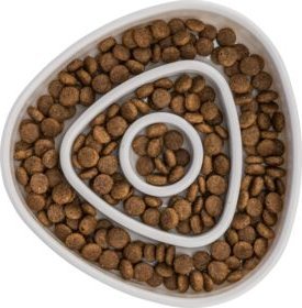 Trixie Slow Feeding, miska, dla kota, szara, plastik/TPR, 0,35 l/15×15 cm, spowalniająca jedzenie 7