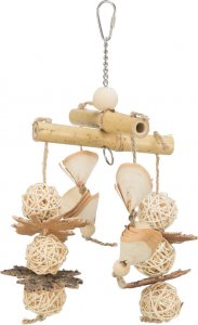 Trixie Zabawka naturalna, dla ptaków, bambus/rattan/drewno, 31 cm 1