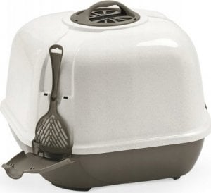 Barry King Kuweta zamykana narożna dla kota ROOMY, brąz/beż, 54x38,5x38cm 4