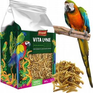 Vitapol Vitaline Larwy mącznika dla papug i ptaków egzotycznych 80g, 4szt/disp 2