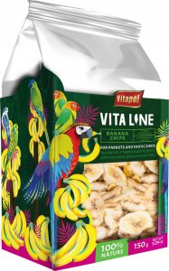 Vitapol Vitaline Chipsy bananowe dla papug i ptaków egzotycznych 150g, 4szt/disp 1
