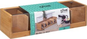 5five Drewniana herbaciarka Pudełko na torebki herbat 5