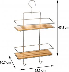 Koszyk prysznicowy 5five Dwupoziomowa półka wisząca Venterra 3