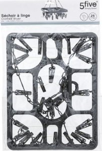 Suszarka na pranie 5five Suszarka na bieliznę z żabkami Wisząca Plastikowa 2