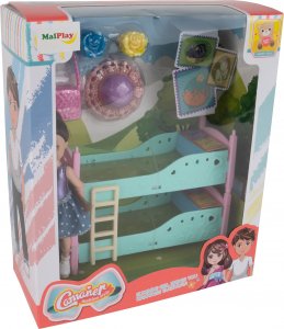 Figurka MalPlay Lalka Modowa Piętrowe Łóżko + Akcesoria 3