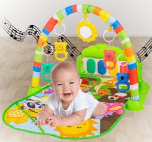 MalPlay Mata Interaktywna Edukacyjna Z Pianinkiem i Grzechotkami Słoneczko 3