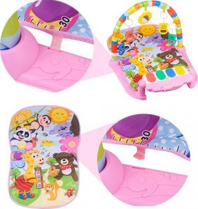 MalPlay Mata Interaktywna Edukacyjna Z Pianinkiem i Grzechotkami Słoneczko 5