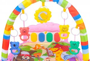 MalPlay Mata Interaktywna Edukacyjna Z Pianinkiem i Grzechotkami Słoneczko 9