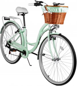 MalPlay Rower Miejski MalTrack Citybike Dreamer BIEGI 6s Mint 28" + Koszyk 1