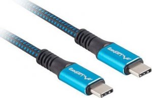 Kabel USB Lanberg USB-C - USB-C 1.2 m Czarno-niebieski (CA-CMCM-45CU-0012-BK) 1