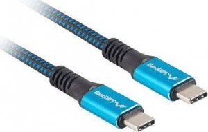 Kabel USB Lanberg USB-C - USB-C 0.5 m Czarno-niebieski (CA-CMCM-45CU-0005-BK) 1