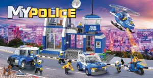 Blocki KLOCKI LEGO POLICJA Pościg Policyjny za Bandytą - 2w1 BLOCKI MOTOR SAMOCHÓD RADIOWÓZ - 188 elementów NA PREZENT 4